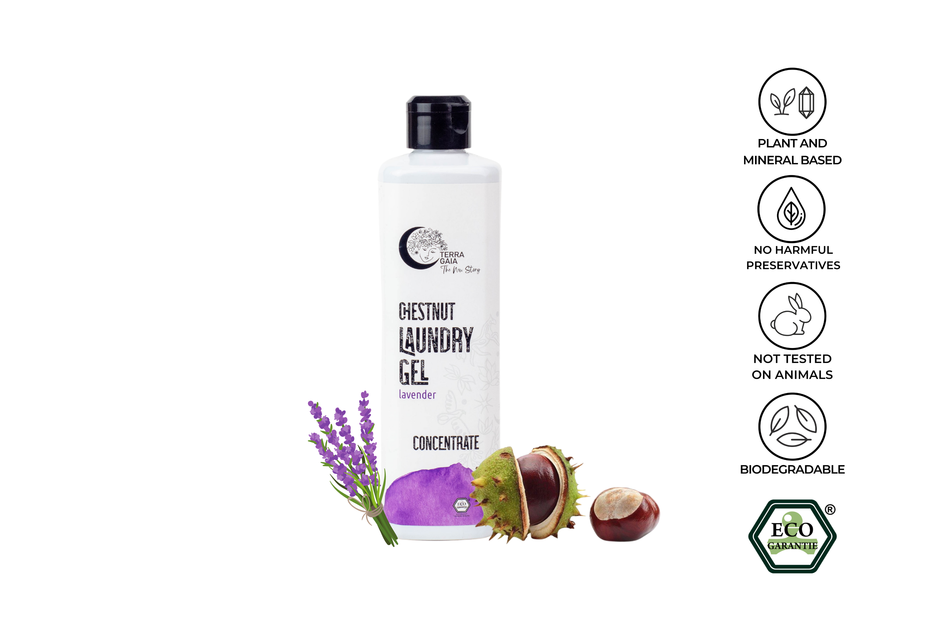 Ekologiškas skalbimo gelis (levandų kvapo) Terra Gaia, 500 ml