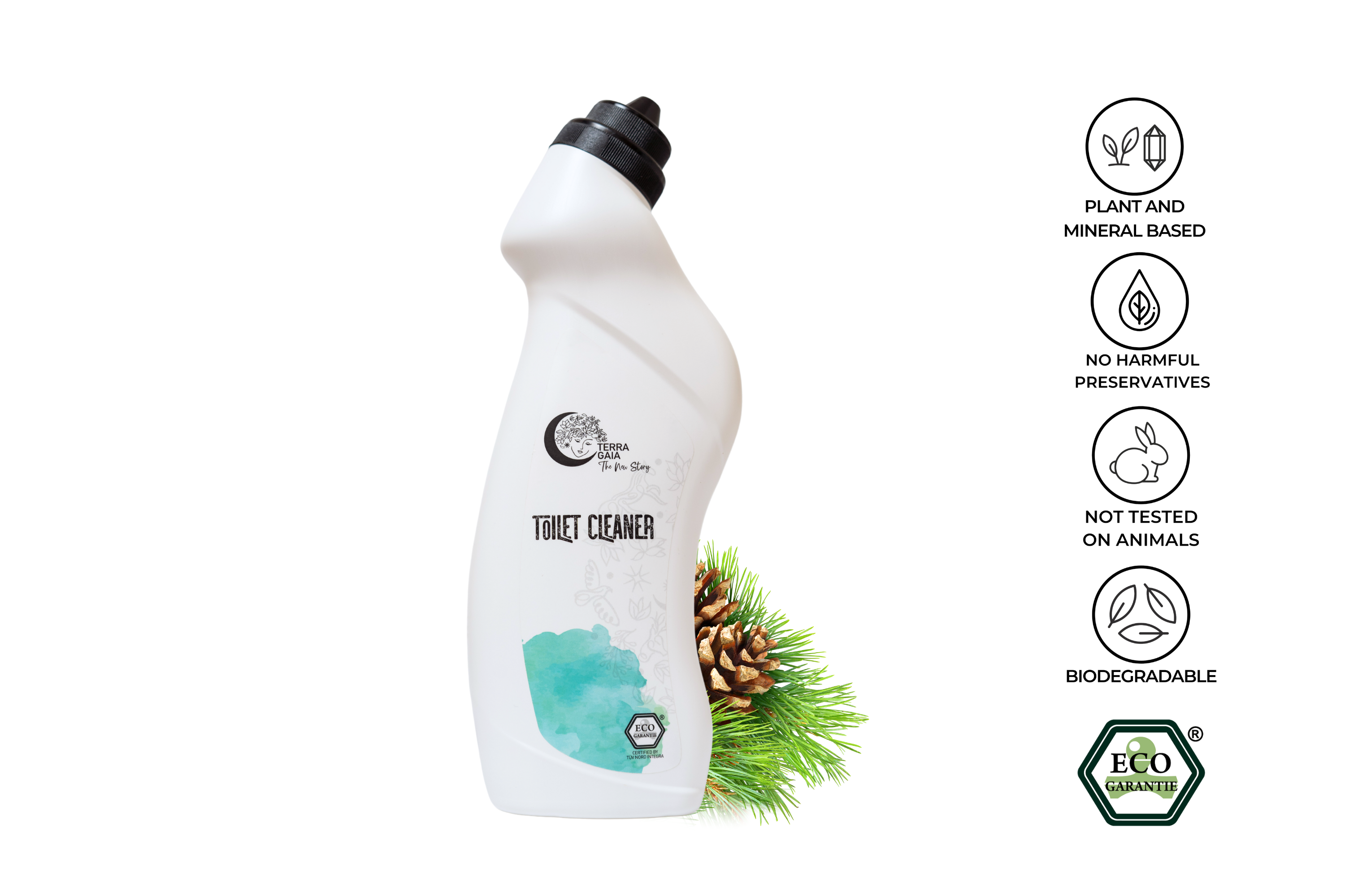 Ekologiškas tualeto valiklis su eteriniu rozmarinų ir citrinų aliejumi Terra Gaia, 750ml