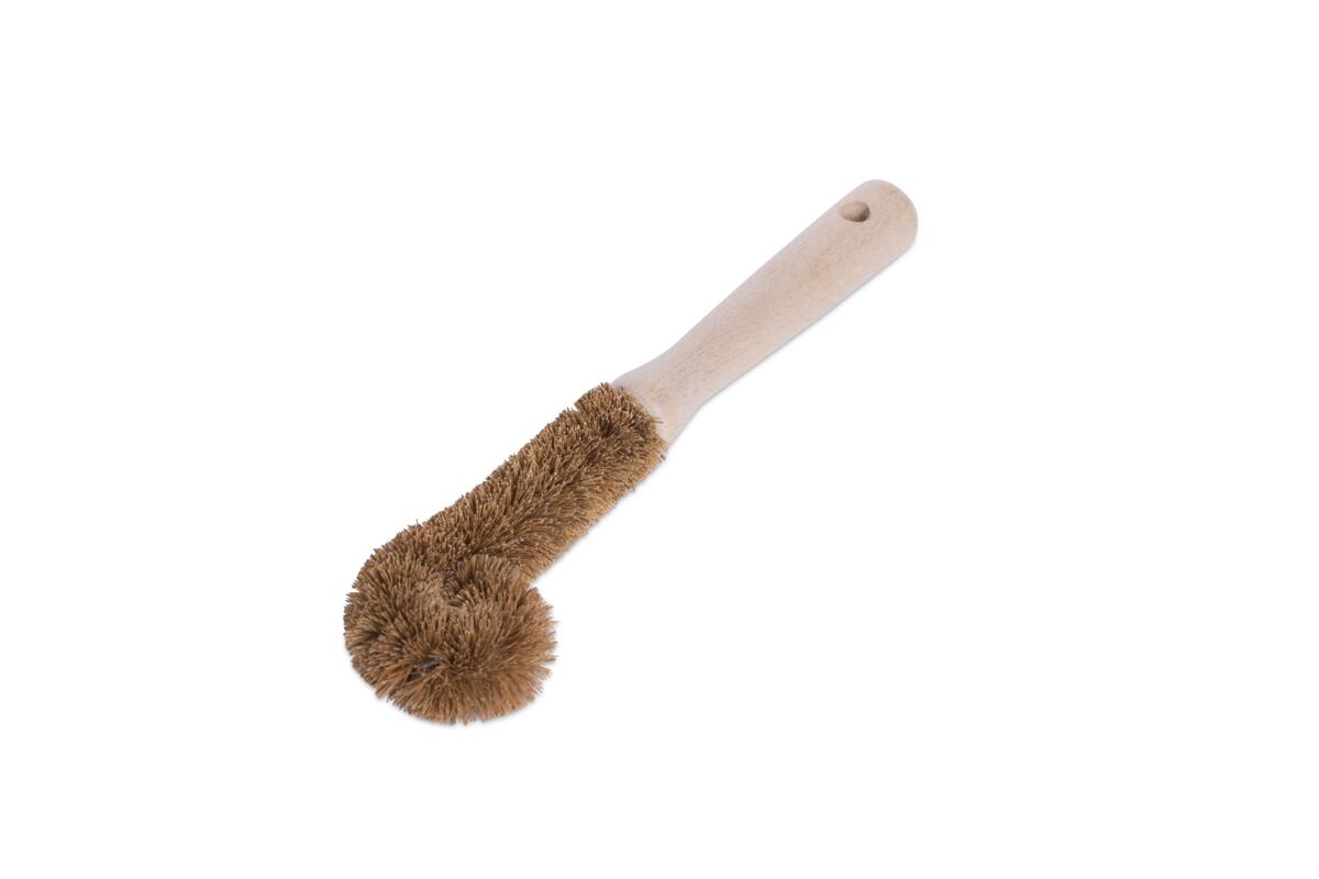 Kokosų pluošto šepetėlis su rankenėle skirtas stiklinėms ir puodeliams