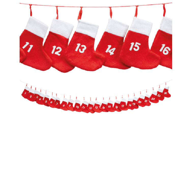 Advento kalendorius "24 Kalėdinės kojinės", 140 cm