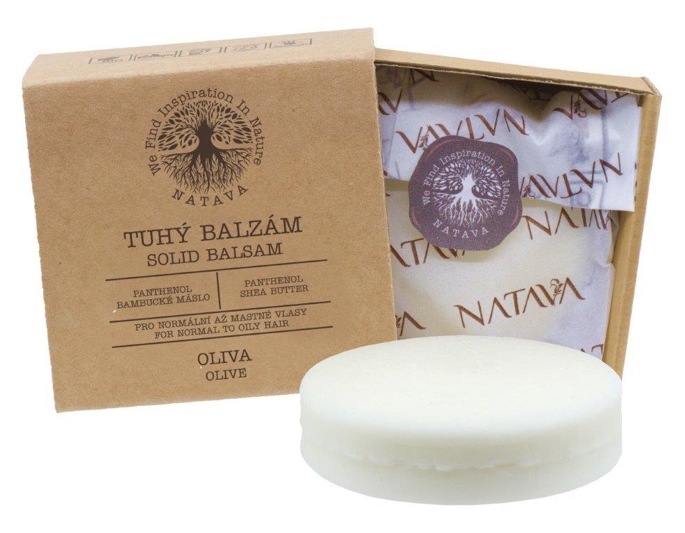 Natūralus kietasis plaukų balzamas su alyvuogių aliejumi NATAVA