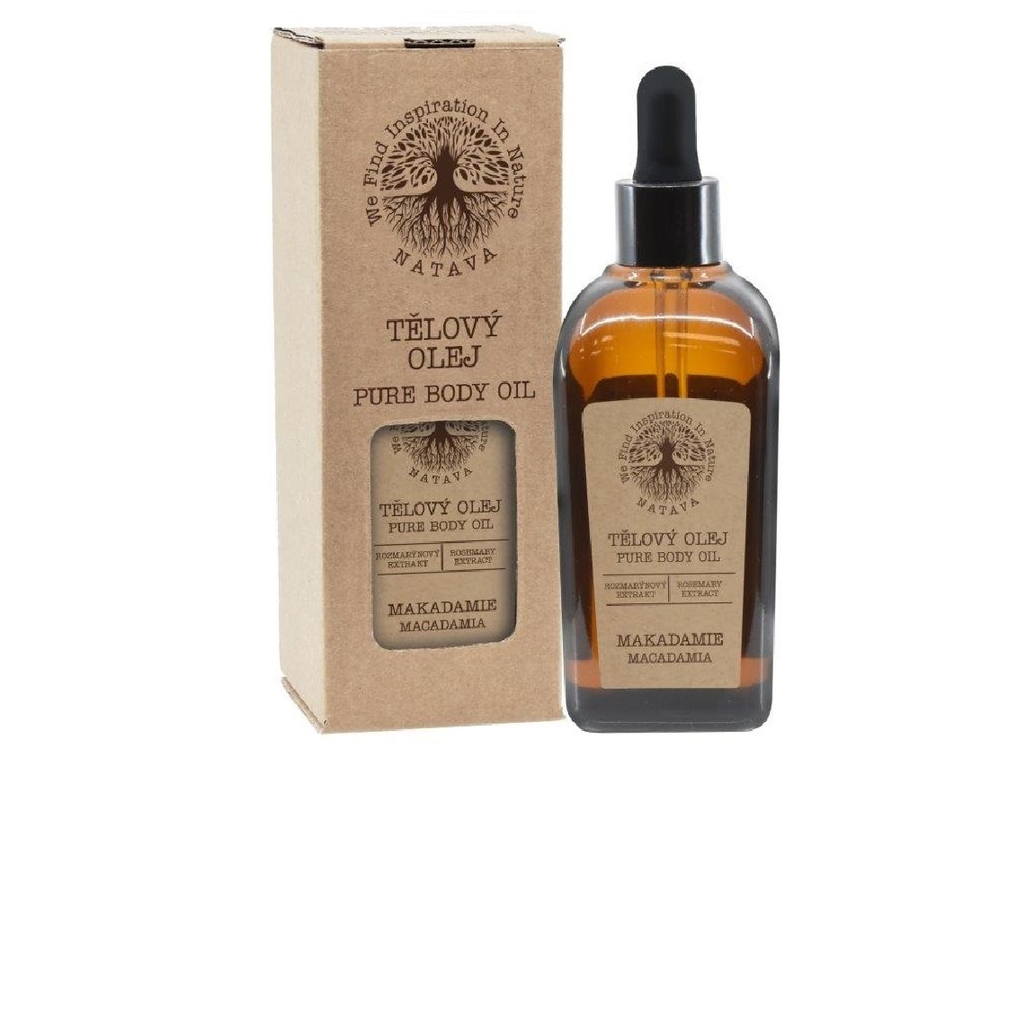 Natūralus makadamijų kūno aliejus NATAVA, 100 ml