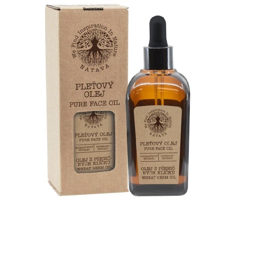 Natūralus kviečių gemalų aliejus veidui NATAVA, 100 ml