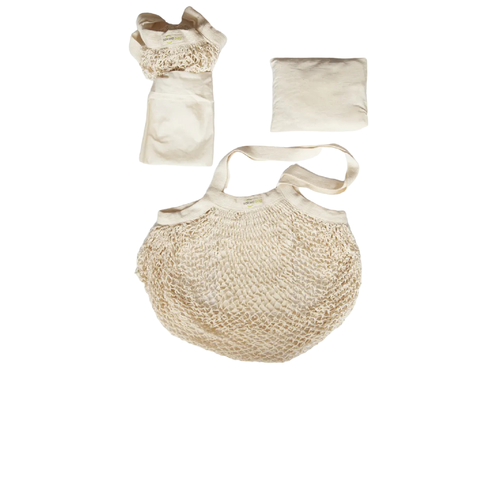 Tinklinis pirkinių krepšys su ilgomis rankenomis ir vidine kišenėle (Natural)