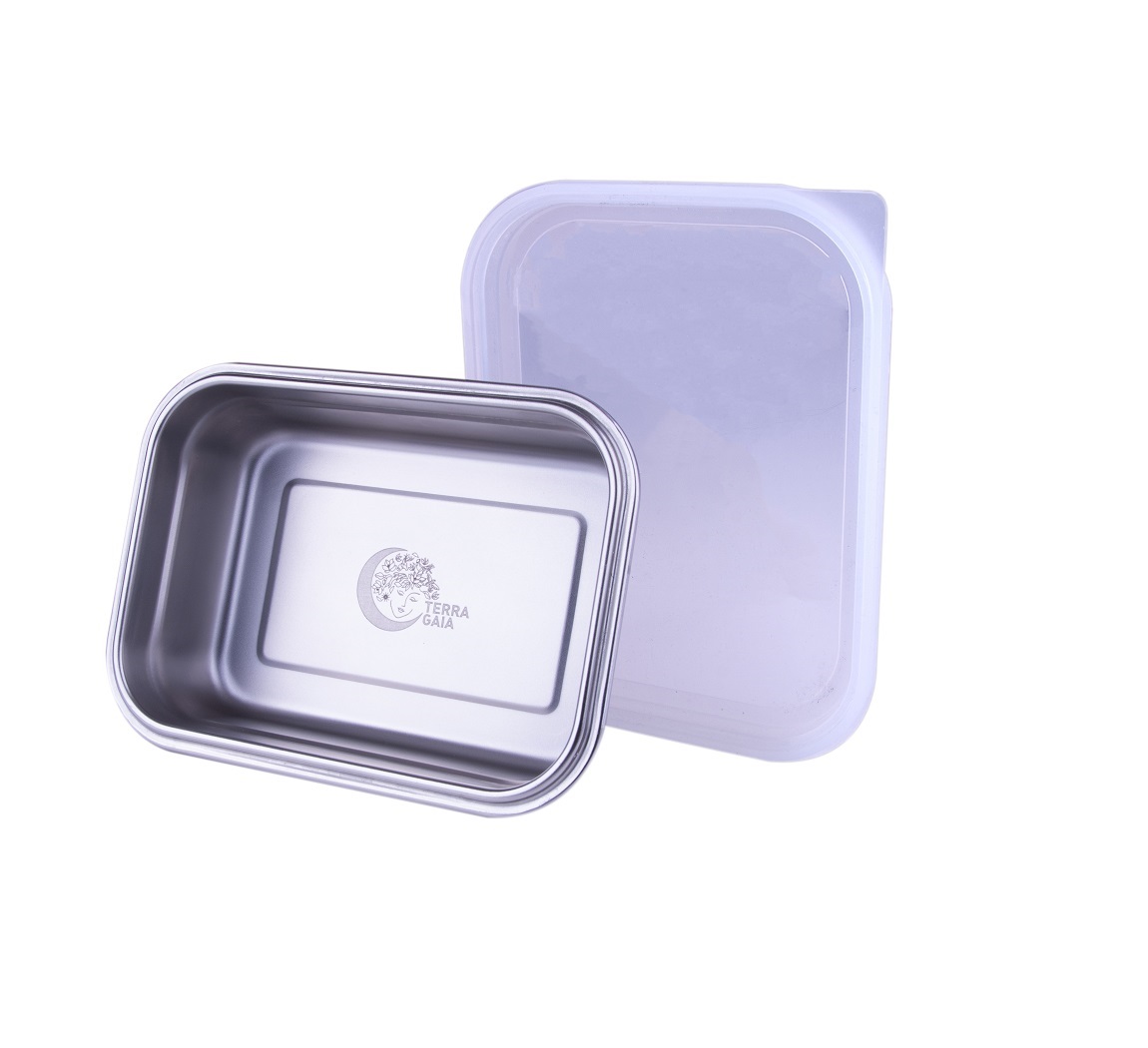Sandari metalinė dėžutė maistui su silikoniniu dangteliu Terra Gaia