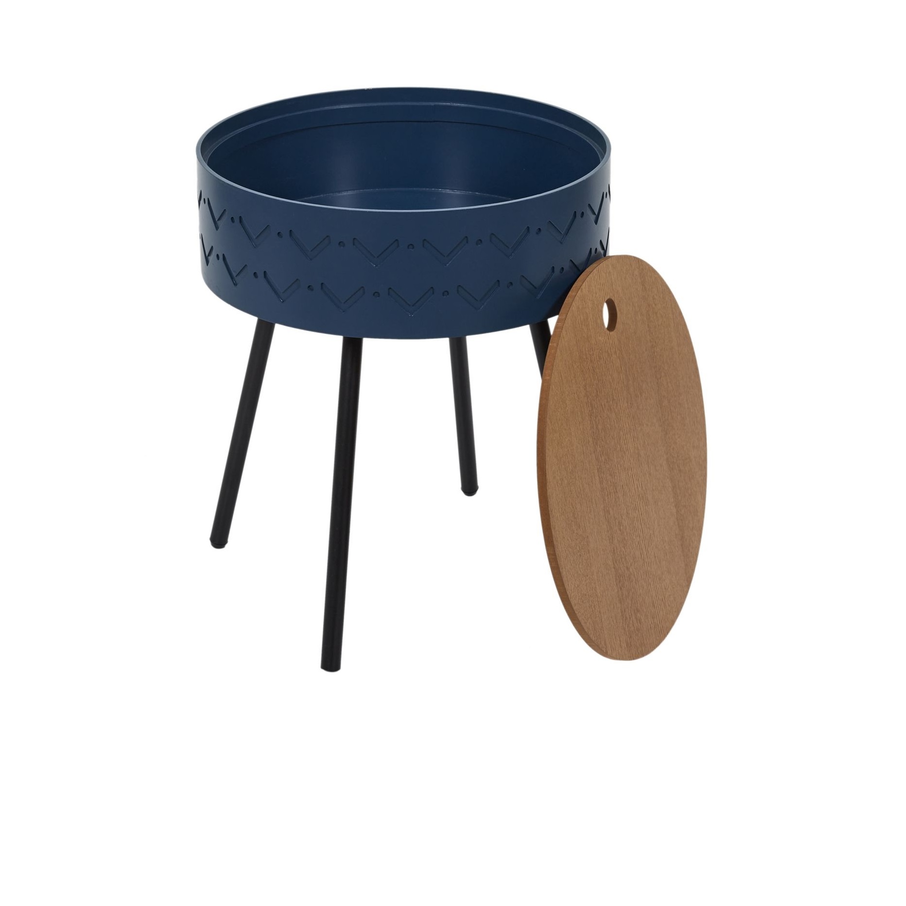 Staliukas 38x38x45 cm, apvalus, mėlynas