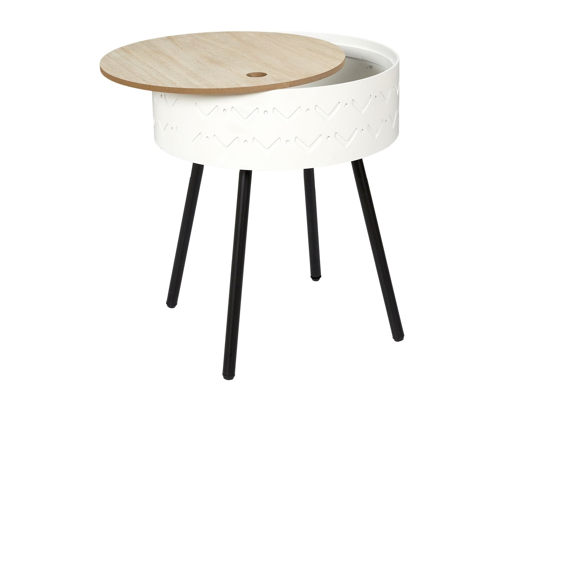 Staliukas 38x38x45 cm, apvalus, baltas