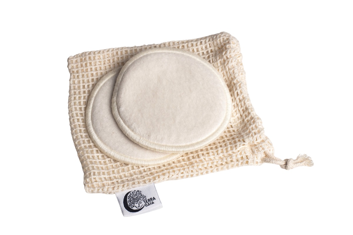 Daugkartiniai makiažo valymo padukai Terra Gaia, 2 vnt.