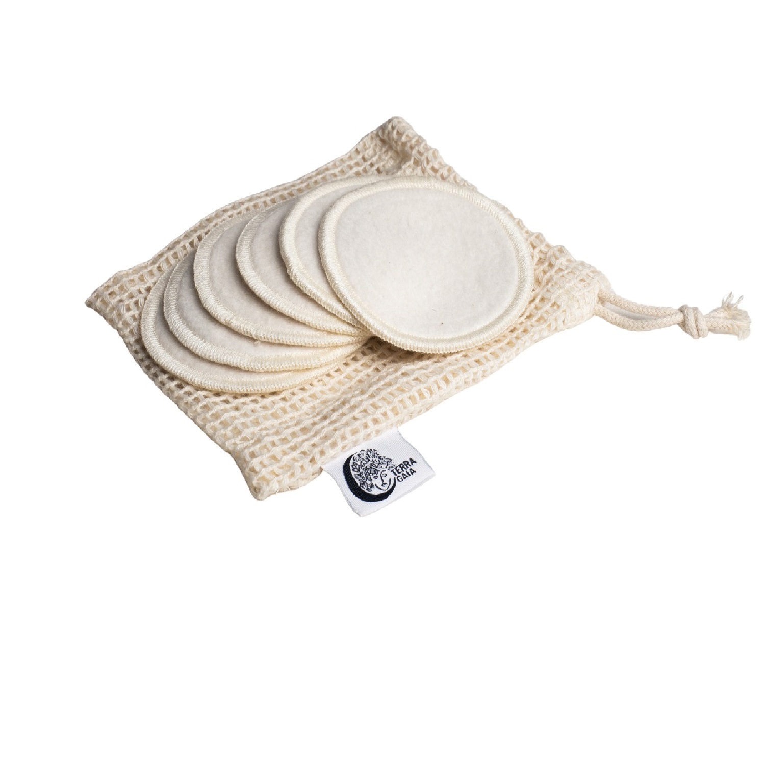 Daugkartiniai makiažo valymo padukai Terra Gaia, 6 vnt.
