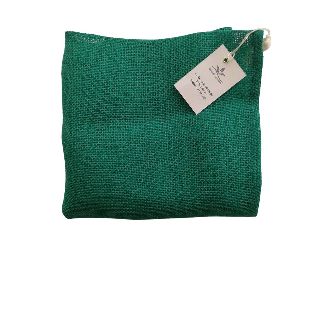 Šiurkštus natūralaus džiuto rankšluostis, žalias (68x150 cm)