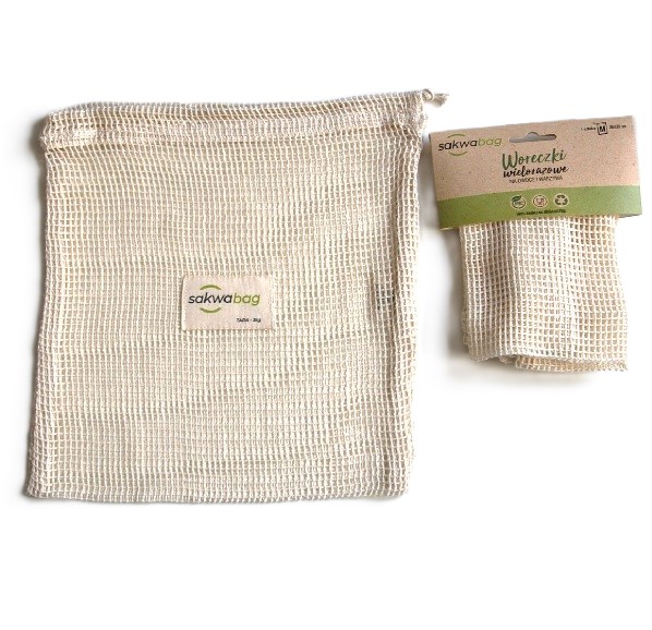 Daugkartinio naudojimo tinklinis maišelis (dydis M)