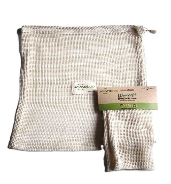 Daugkartinio naudojimo tinklinis maišelis (dydis L)