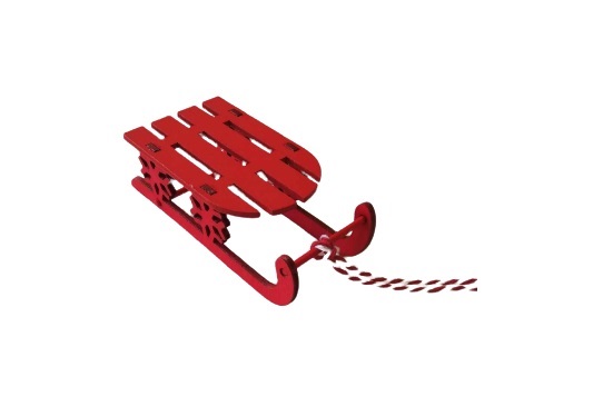 Medinis Kalėdinės eglutės žaisliukas / Kalėdinė dekoracija "Raudonos rogės"