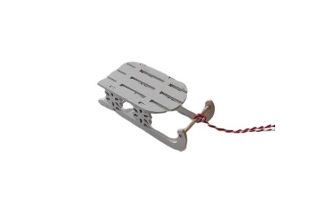 Medinis Kalėdinės eglutės žaisliukas / Kalėdinė dekoracija "Baltos rogės"