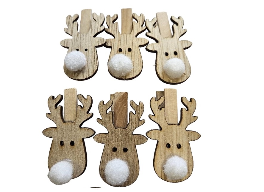 Medinis segtukas / Kalėdinė dekoracija (ruda sp., 6 vnt)