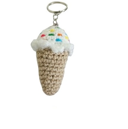 Rankų darbo raktų pakabukas "Ledai" (White)